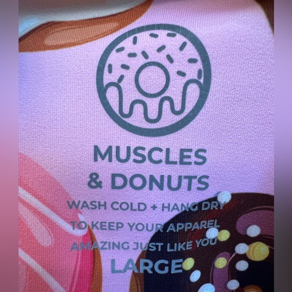 Muscles and Donuts - EUC Pink Donut Athletic Shorts with Pockets Size Large - Picture 11 of 14